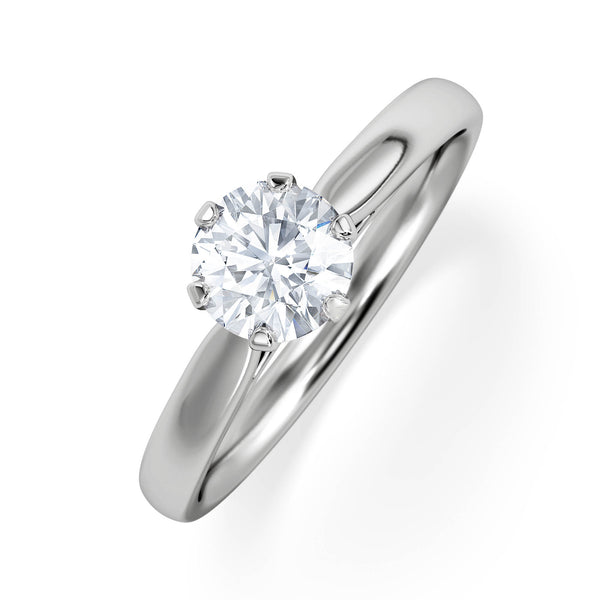 Certified 0.70CT Chloe High 18K White Gold Engagement Ring E/VS2